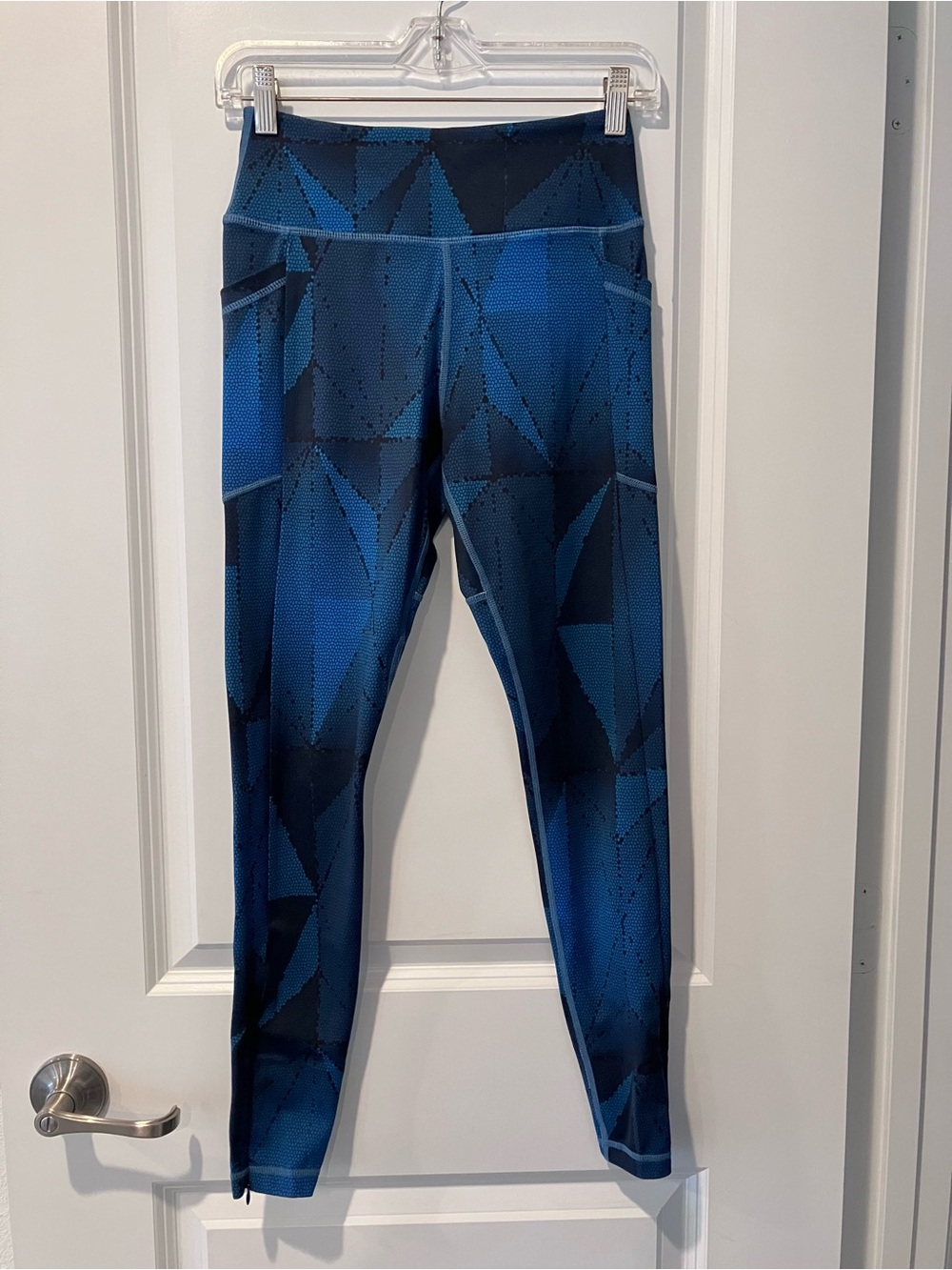 Senita Athletics Blue Geometric Women’s Leggings 27” Inseam